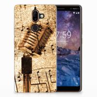 Nokia 7 Plus | Siliconen hoesje | met foto Bladmuziek
