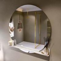 MONDIAZ SPOT spiegel rond 120cm met Spiegelplanchet kleur Ostra.