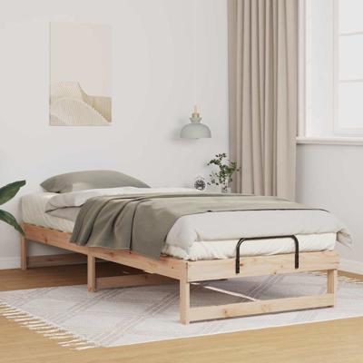 Bedframe met Draaghandvatten Bruin 100 x 220 cm