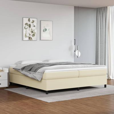 Bedframe kunstleer crèmekleurig 200x200 cm
