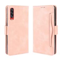 Voor Galaxy A90 5G portemonnee stijl huid voelen kalf patroon lederen draagtas met aparte kaartsleuf (roze)