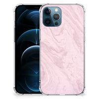 iPhone 12 | 12 Pro Anti-Shock Hoesje Marble Pink - Origineel Cadeau Vriendin - thumbnail