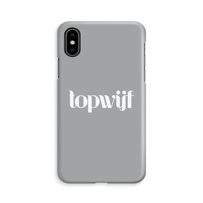 Topwijf Grijs Wit: iPhone X Volledig Geprint Hoesje
