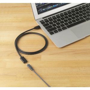 Renkforce USB-kabel USB 3.2 Gen2x2 USB-C stekker, USB-C bus 1.00 m Zwart PVC-mantel RF-4755220