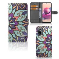 Xiaomi Redmi Note 10S | 10 4G | Poco M5s Hoesje Purple Flower | Portemonnee hoesje Xiaomi Redmi Note 10S | 10 4G | Poco M5s Hoesje Purple Flower | Portemonnee hoesje