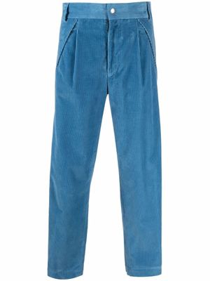 Palm Angels x Moncler pantalon en velours côtelé - Bleu