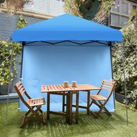 3 m x 3 m Schuine Luifel met Afneembare Zijwand Opvouwbaar Prieel Onderdak In hoogte Verstelbare Huis Tent Blauw