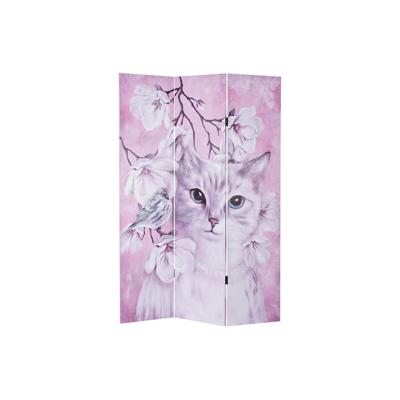 Kamerscherm DKD Home Decor Kat Canvas 120 x 2,5 x 180 cm Pijnboom