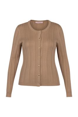 Ziva rib cardigan - latte - 13527