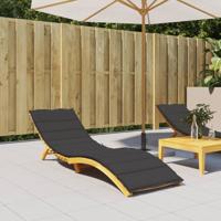 Ligbedkussen 200x70x3 cm oxford stof zwart
