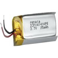 Renata ICP641414PE Speciale oplaadbare batterij Prismatisch Kabel LiPo 3.7 V 85 mAh