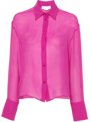 Genny chemise en soie à manches longues - Rose
