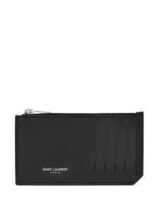 Saint Laurent porte-cartes Paris Fragments en cuir - Noir