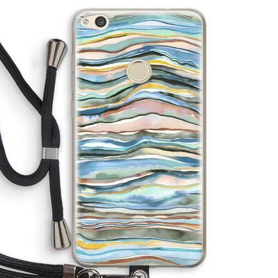 Watercolor Agate: Huawei Ascend P8 Lite (2017) Transparant Hoesje met koord