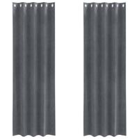 VidaXL Verduisterende gordijnen 2 pcs lichtgrijs 140 x 260 cm fluweel