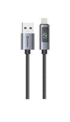 Swissten Swissten LCD USB-A naar Lightning Kabel - 1.5M - Zwart