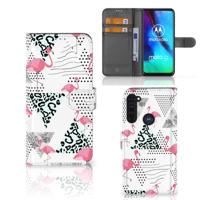 Motorola Moto G Pro | Telefoonhoesje | Met pasjeshouder | Flamingo Triangle
