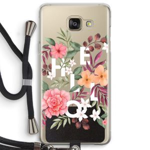 Hello in flowers: Samsung Galaxy A5 (2016) Transparant Hoesje met koord