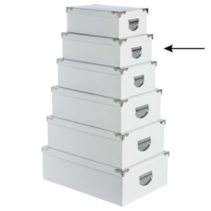 5Five Opbergdoos/box - wit - L32 x B21.5 x H12 cm - Stevig karton - Whitebox   -