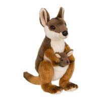 Pluche kangoeroe met baby knuffel 19 cm