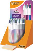 Bic Colours Gradient 4-kleurenbalpen, medium, klassieke inktkleuren, display van 30 stuks