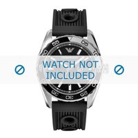 Armani horlogeband AR6044 Silicoon Zwart 24mm - thumbnail