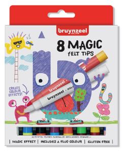 Viltstift Bruynzeel Kids Magic Points blister ÃƒÆ’ 8 stuks assorti