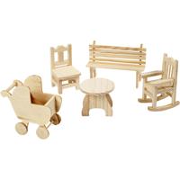 Creativ Company Mini meubilair, h: 5,8-10,5 cm, 50 stuk/ 1 doos