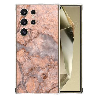 Samsung Galaxy S25 Ultra Hoesje - Marmer Oranje TPU Antishock