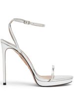 Aquazzura sandales Olie Plateau 115 mm en cuir - Argent - thumbnail