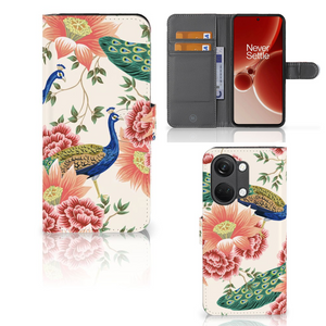 Telefoonhoesje met Pasjes voor OnePlus Nord 3 Pink Peacock