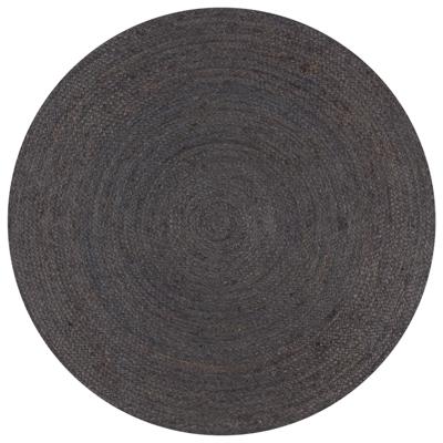 VidaXL Vloerkleed handgemaakt rond 150 cm jute donkergrijs