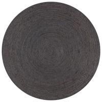 VidaXL Vloerkleed handgemaakt rond 150 cm jute donkergrijs
