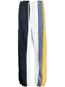 Maison MIHARA YASUHIRO pantalon de jogging colour block en coton - Bleu