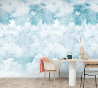 Rustgevend Behang Cotton Clouds Rol Blauw Rustgevend Behang Cotton Clouds Rol Blauw