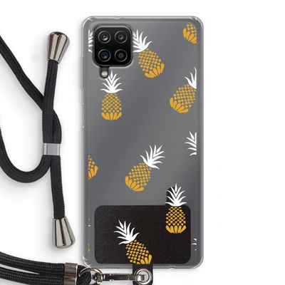Ananasjes: Samsung Galaxy A12 Transparant Hoesje met koord