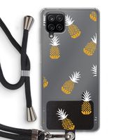 Ananasjes: Samsung Galaxy A12 Transparant Hoesje met koord