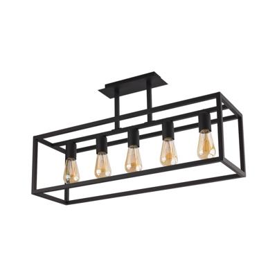 Lyora Strakke hanglampCrate 5-lichts zwart - 9047