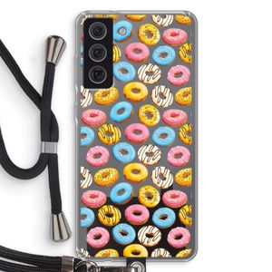 Pink donuts: Samsung Galaxy S21 FE Transparant Hoesje met koord