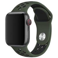 Apple Watch Dubbel Sport Band - Army Groen Zwart - 44, 45, 46 & 49mm - SM