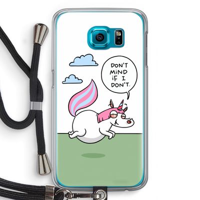 Unicorn: Samsung Galaxy S6 Transparant Hoesje met koord