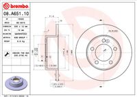 Remschijf BREMBO, Remschijftype: Massief, u.a. für Nissan, Renault, Vauxhall, Opel - thumbnail