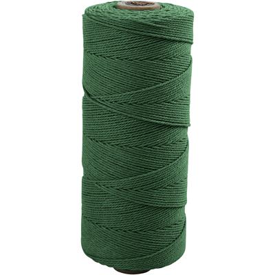 Creativ Company Macramé koord, l: 315 m, dikte 1 mm, dunne kwaliteit 12/12, groen, 220 gr/ 1 bol
