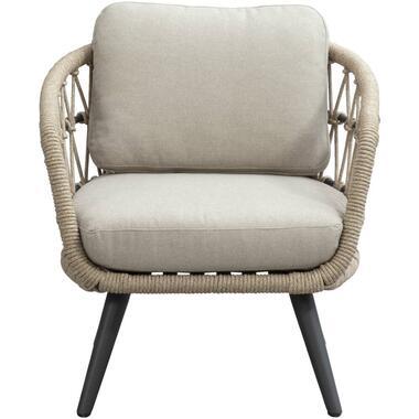 Loungestoel Dakota - zand - 72,5x74x79 cm - Leen Bakker