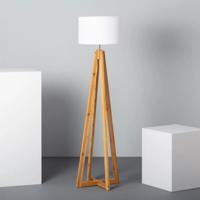Staande lamp wit &apos;Casada&apos; bamboe hout E27 fitting 149 cm