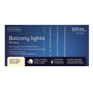 LED gordijnverlichting balkon warm wit 220 lampjes   -