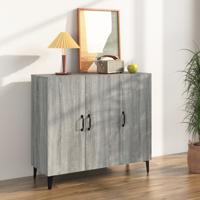 Dressoir 90x34x80 cm bewerkt hout grijs sonoma eikenkleurig - thumbnail