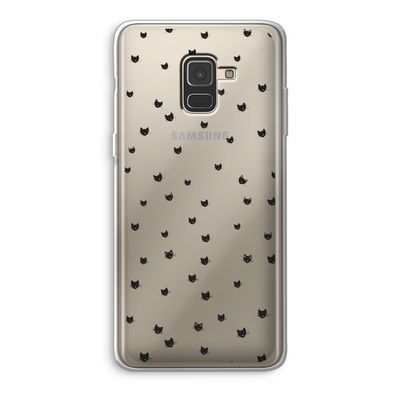 Kleine kattenkopjes: Samsung Galaxy A8 (2018) Transparant Hoesje