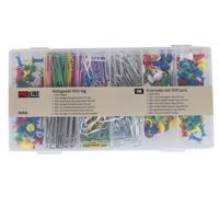 Punaises/paperclips set - kantoorbenodigdheden - 500x stuks - kantoor - prikbord