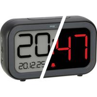 TFA Dostmann 60.2048.01 Wekker Kwarts Zwart, Anthracite Black Alarmtijden 1 Negatief display
